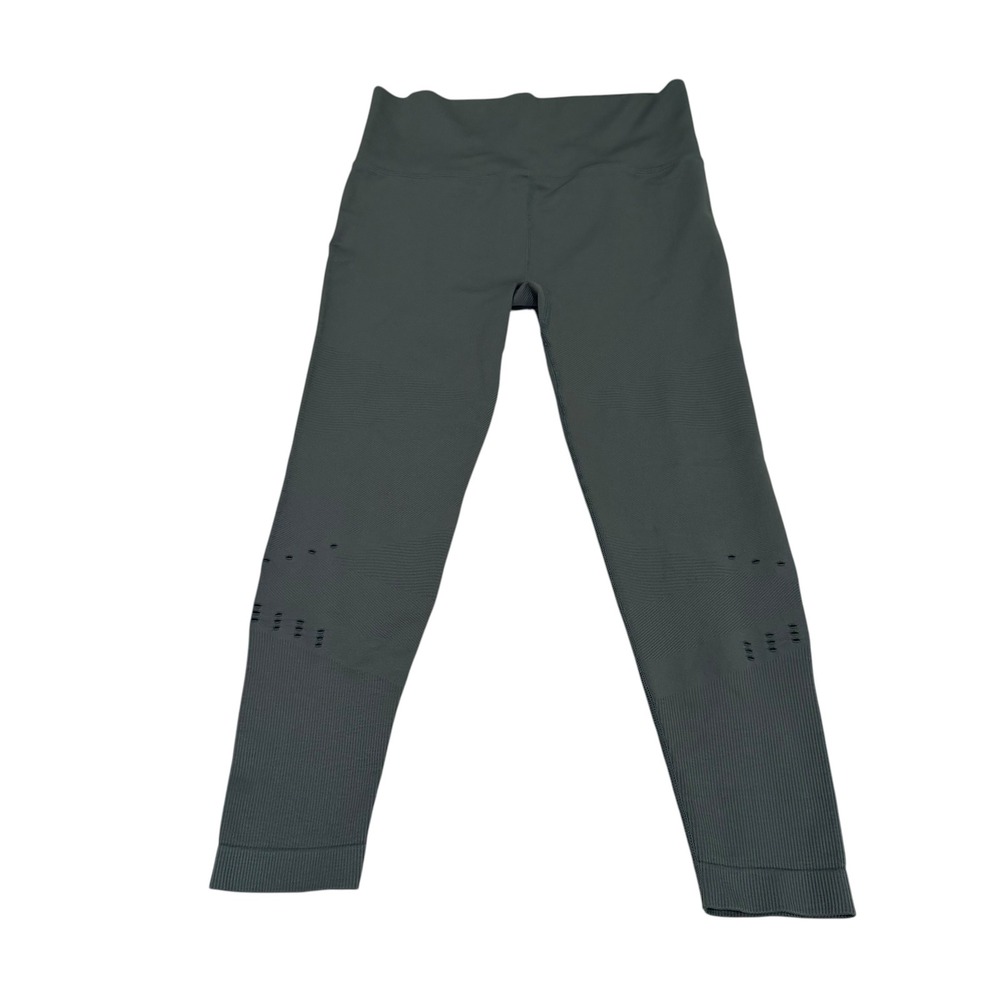 Crivit Womens‎ Dark Green Seamless Laser Cut High Waisted Leggings Size M 8/10